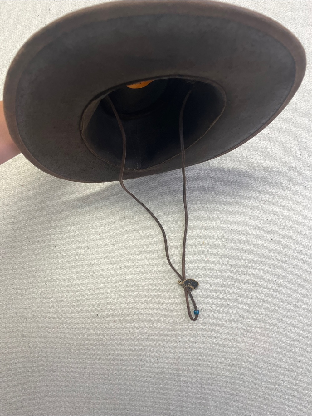 Down Under Australia Brown Leather Outback Cowboy Hat Size Small - Picture 10 of 16